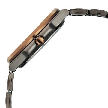Vyb Nimbus By Fastrack Quartz Analog Grey Dial Two Toned Stainless Steel Strap Watch For Guys