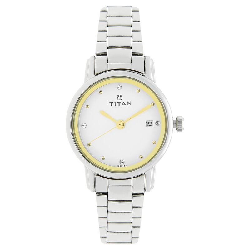 Titan Karishma White Dial Women Watch With Stainless Steel Strap - image number 0