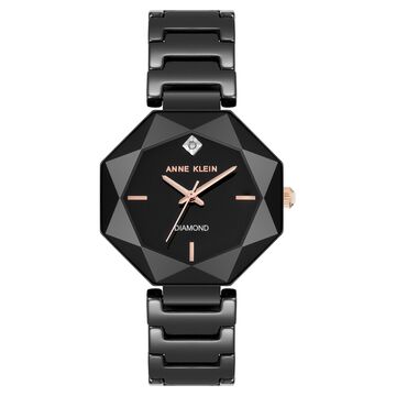 Anne Klein Quartz Analog Black Dial Ceramic Strap Watch For Women