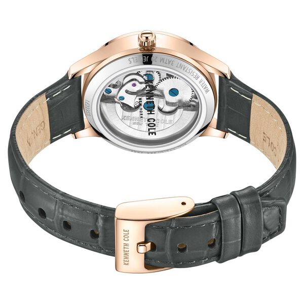 Kenneth Cole Automatic Black Dial Leather Strap Watch for Women - image number 4