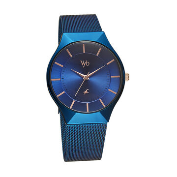 Fastrack Vyb Successor Quartz Analog Blue Dial Stainless Steel Strap Watch for Girls