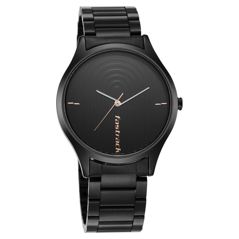 Fastrack Style Up Quartz Analog Black Dial Stainless Steel Strap Watch for Guys - image number 1