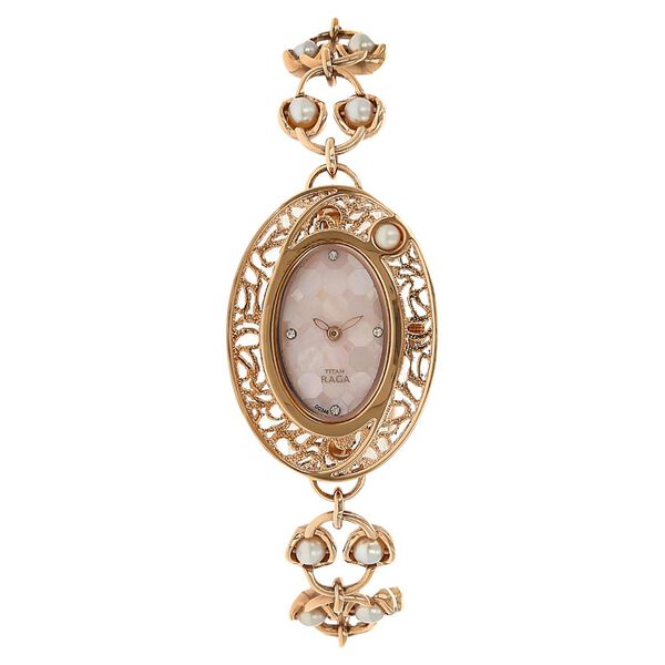 Titan Raga Mother of Pearl Dial Women Watch With Metal Strap - image number 0
