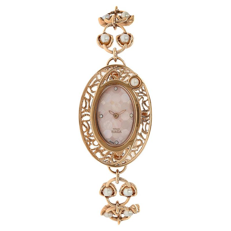 Titan Raga Mother of Pearl Dial Women Watch With Metal Strap