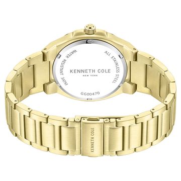 Kenneth Cole Quartz Analog Golden Dial Stainless Steel Strap Watch For Men