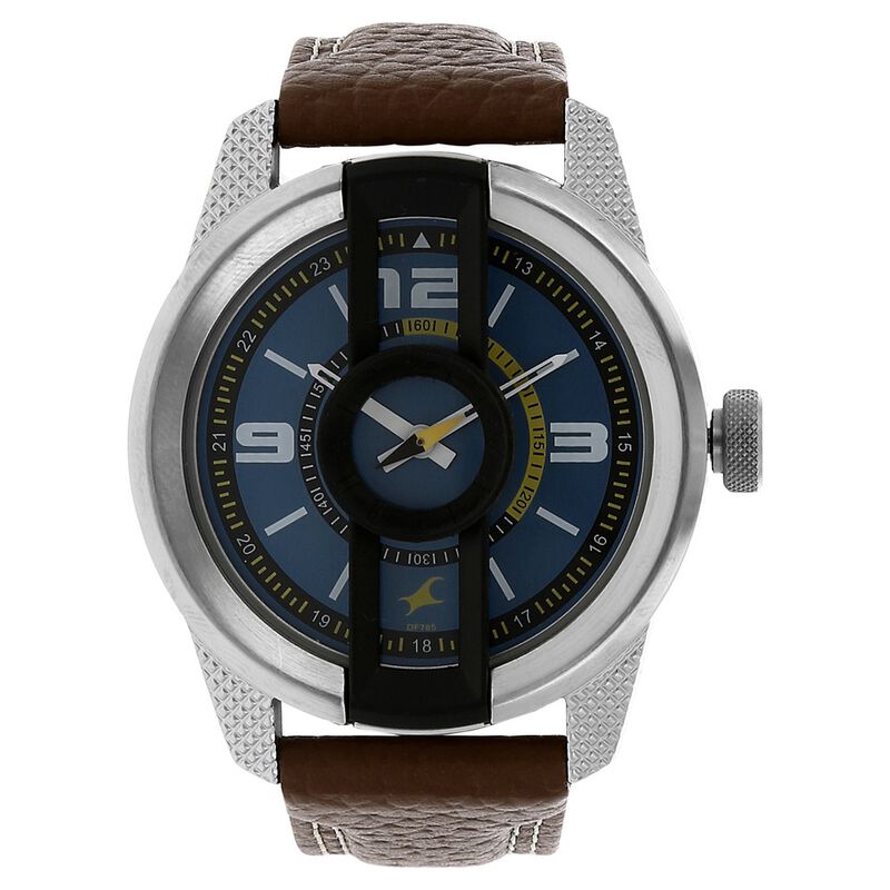 Fastrack Quartz Analog Blue Dial Leather Strap Watch for Guys - image number 0