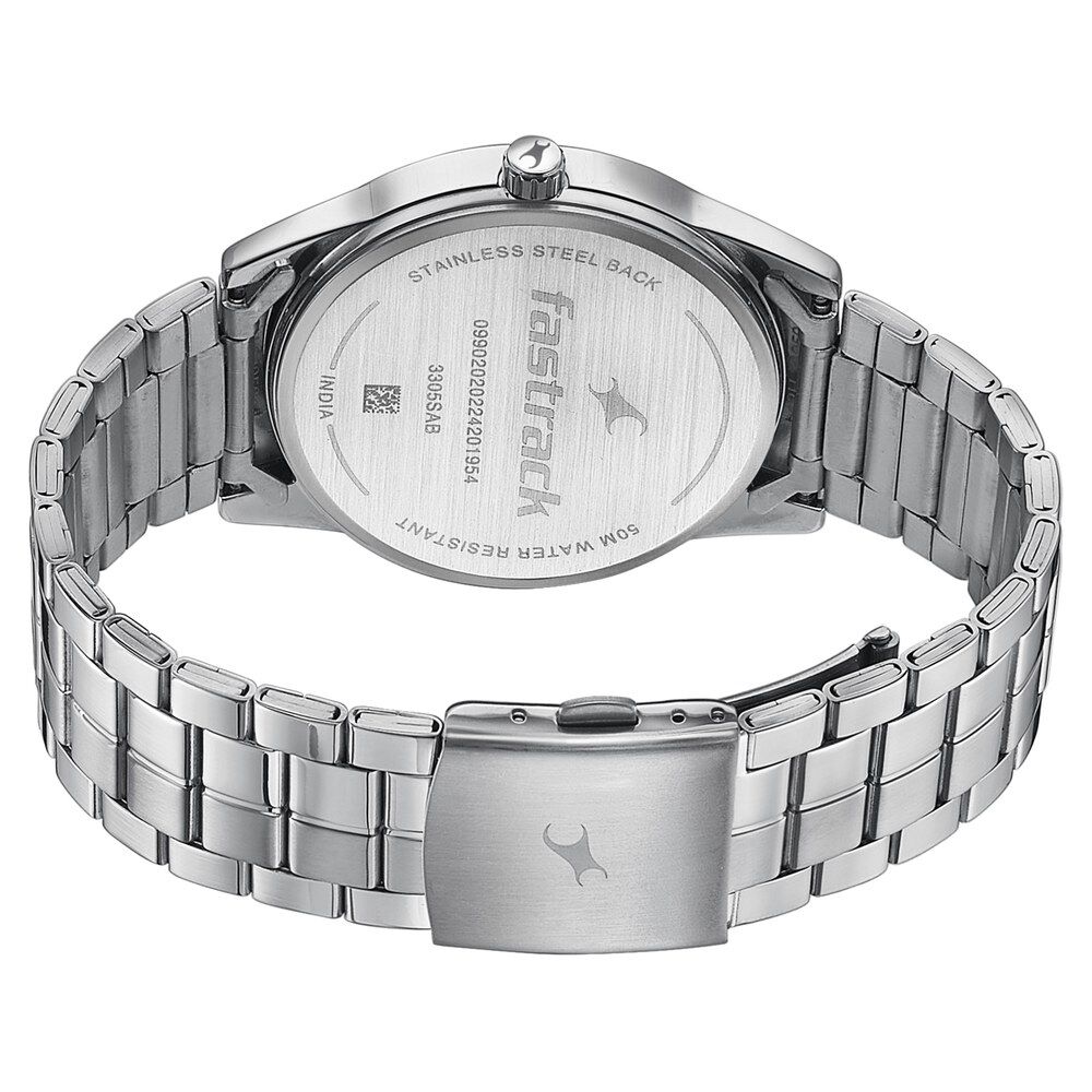 Buy Online Fastrack Stunners Quartz Analog Grey Dial Stainless Steel Strap Watch for Guys 3305sm02 Titan