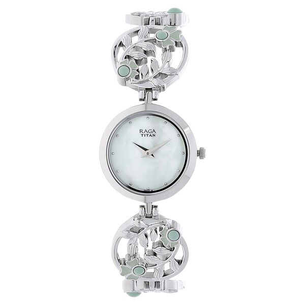 Titan Raga Aurora Green Dial Analog Metal Strap Watch for Women - image number 0