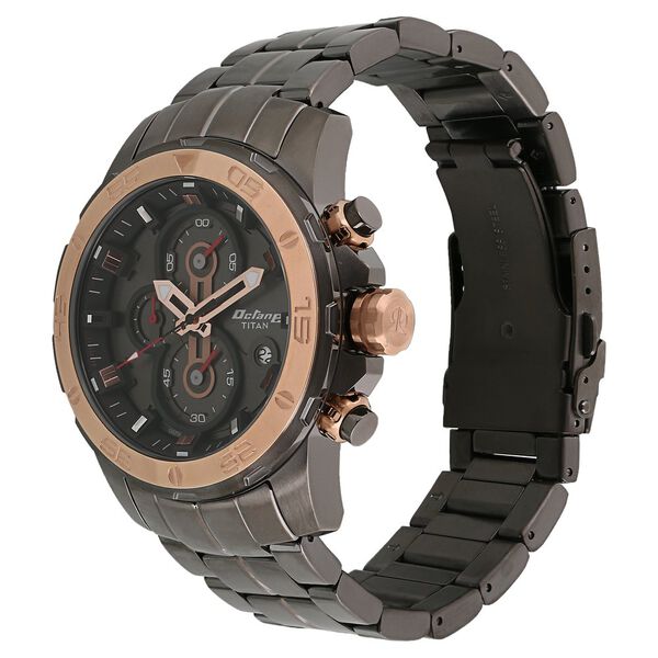 Titan Octane Quartz Chronograph Black Dial Stainless Steel Strap Watch for Men - image number 1