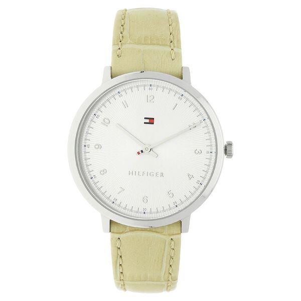 Tommy Hilfiger Quartz Analog White Dial Leather Strap Watch for Women - image number 0