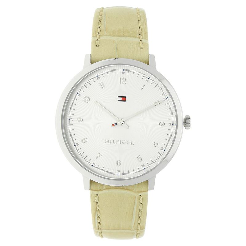 Tommy Hilfiger Quartz Analog White Dial Leather Strap Watch for Women