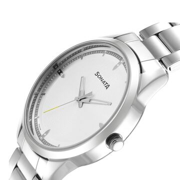 Sonata Force Quartz Analog Silver Dial Stainless Steel Strap Watch for Men