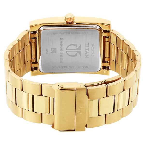 Titan Quartz Analog Champagne Dial Metal Strap Watch for Men - image number 3