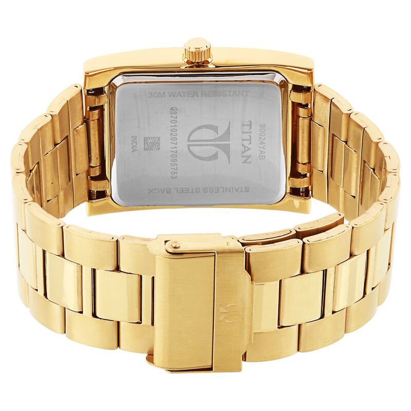 Titan Quartz Analog Champagne Dial Metal Strap Watch for Men - image number 3