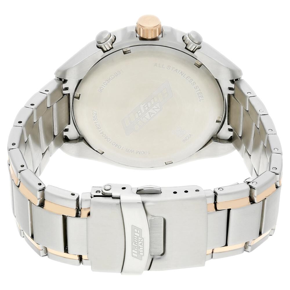 Titan Octane White Dial Chrono Stainless Strap watch for Men