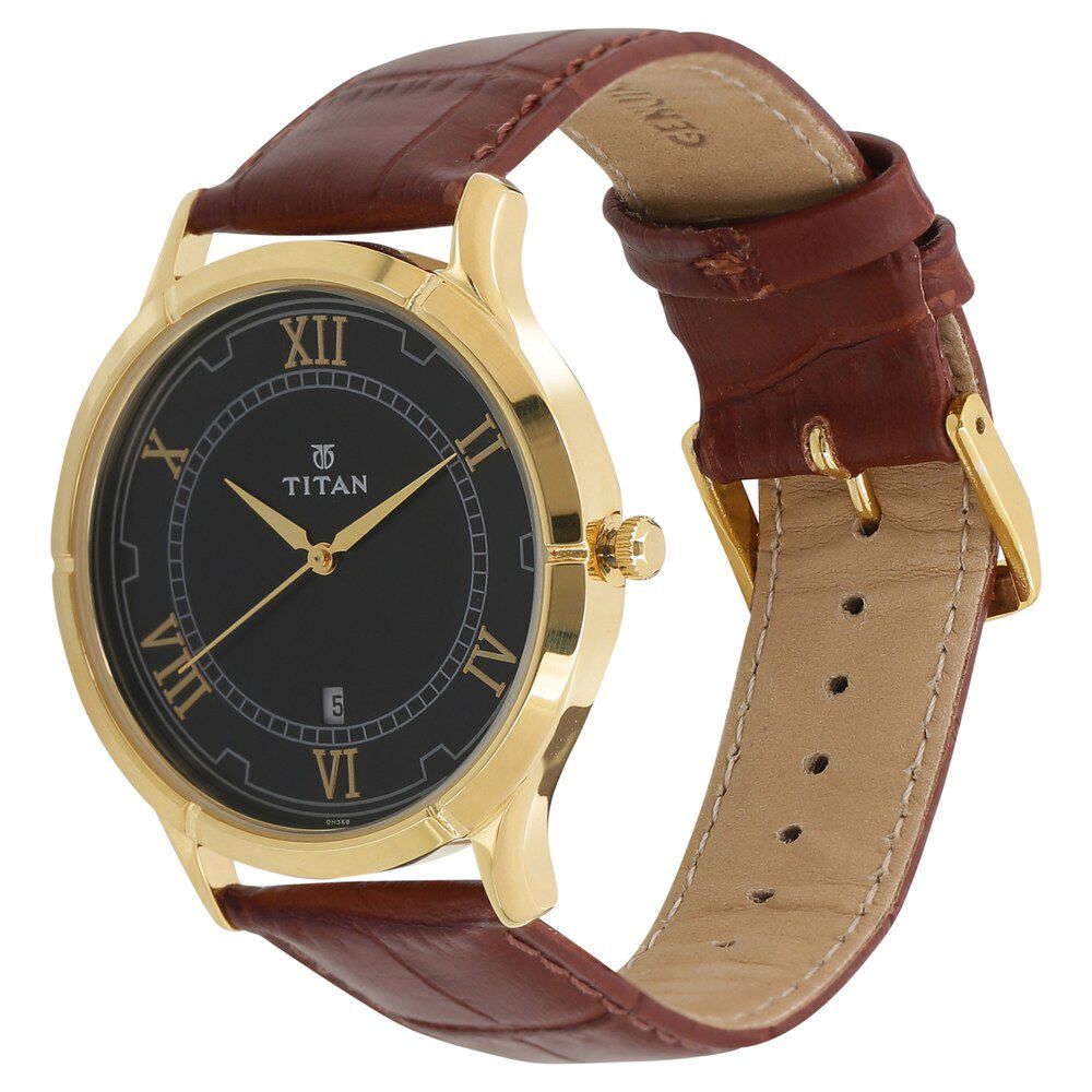 Titan 1580yl05j discount leather analog