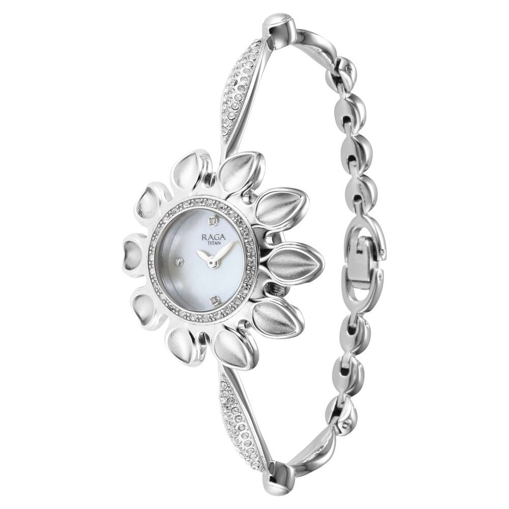 Titan raga watches silver discount