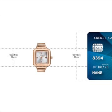 Sonata Poze Quartz Analog Silver Dial Rose Gold Colour Metal Strap Watch For Women