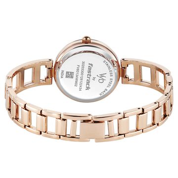 Vyb Seeker By Fastrack Quartz Analog Rose Gold Dial Rose Gold Metal Strap Watch For Girls