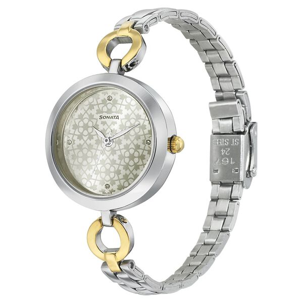 Sonata Wedding Champagne Dial Women Watch With Stainless Steel Strap - image number 1