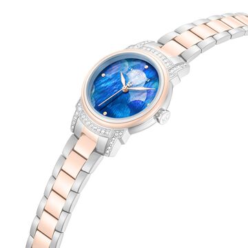Kenneth Cole Quartz Analog Blue Mother of Pearl Dial Two Toned Stainless Steel Strap Watch For Women