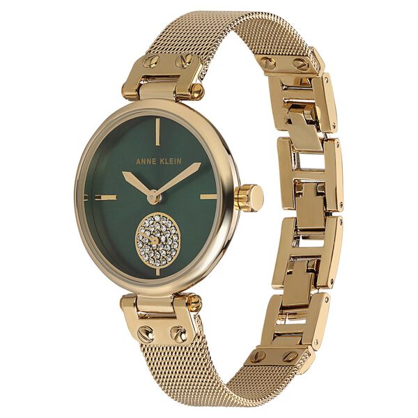 Anne Klein Quartz Analog Green Dial Rose Gold Metal Strap Watch For Women - image number 2