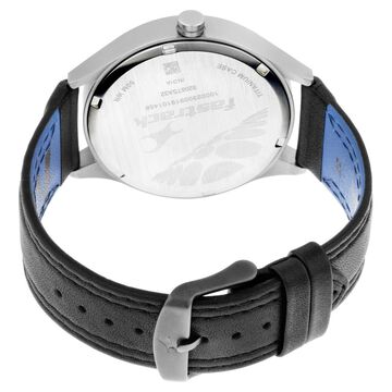 Fastrack Titanium Quartz Analog with Date Black Dial Leather Strap Watch for Guys