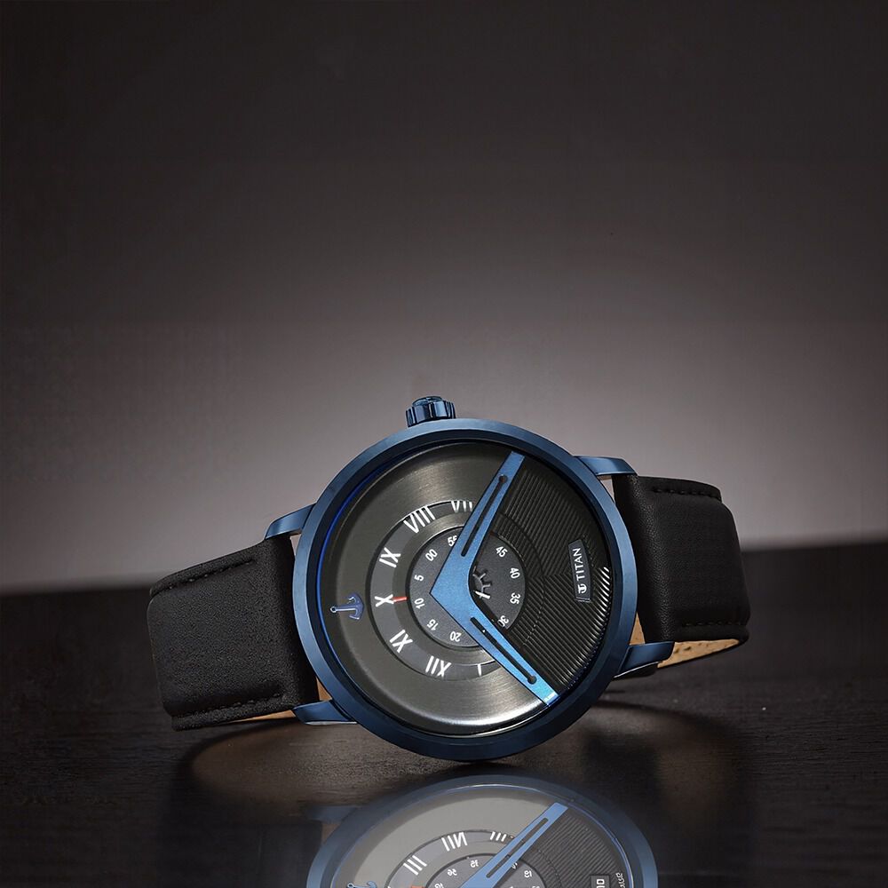 Titan Maritime Black Dial Analog Leather Strap watch for Men-image-11