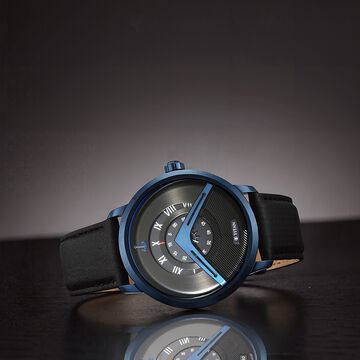 Titan Maritime Black Dial Analog Leather Strap watch for Men