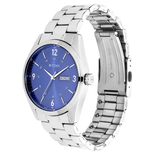Titan Blue Dial Analog with Day and DateStainless Steel Strap watch for Men - image number 2