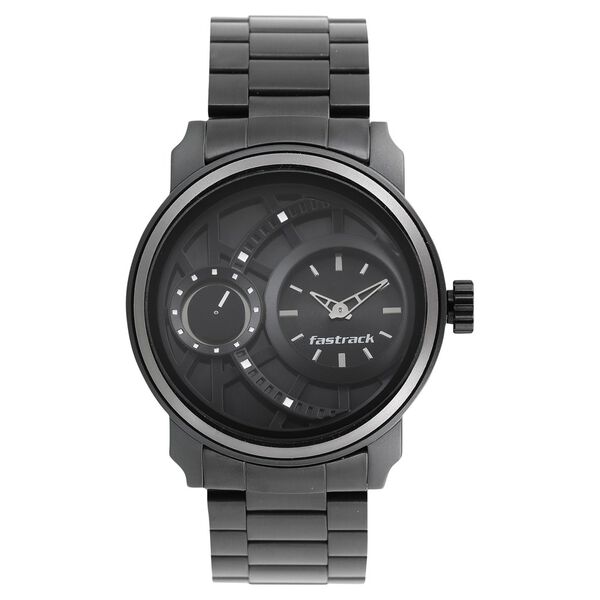 Fastrack Quartz Analog Black Dial Stainless Steel Strap Watch for Guys - image number 0
