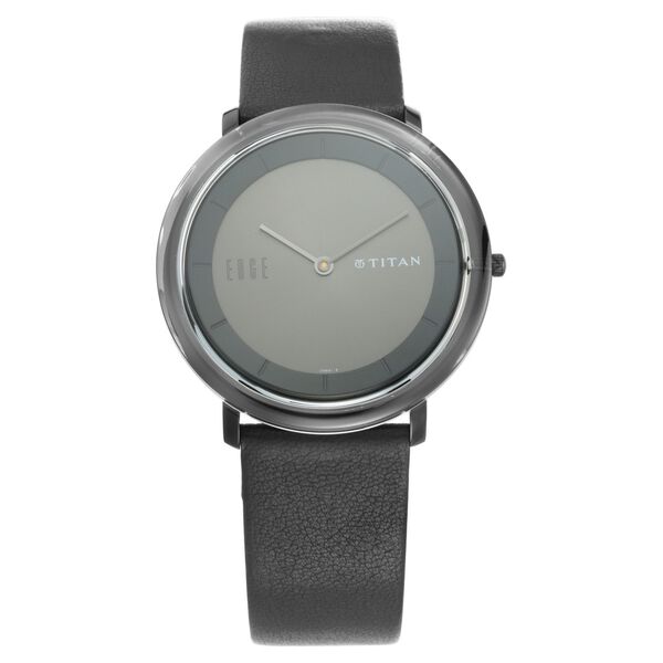 Titan Quartz Analog Anthracite Dial Leather Strap Watch for Men - image number 0
