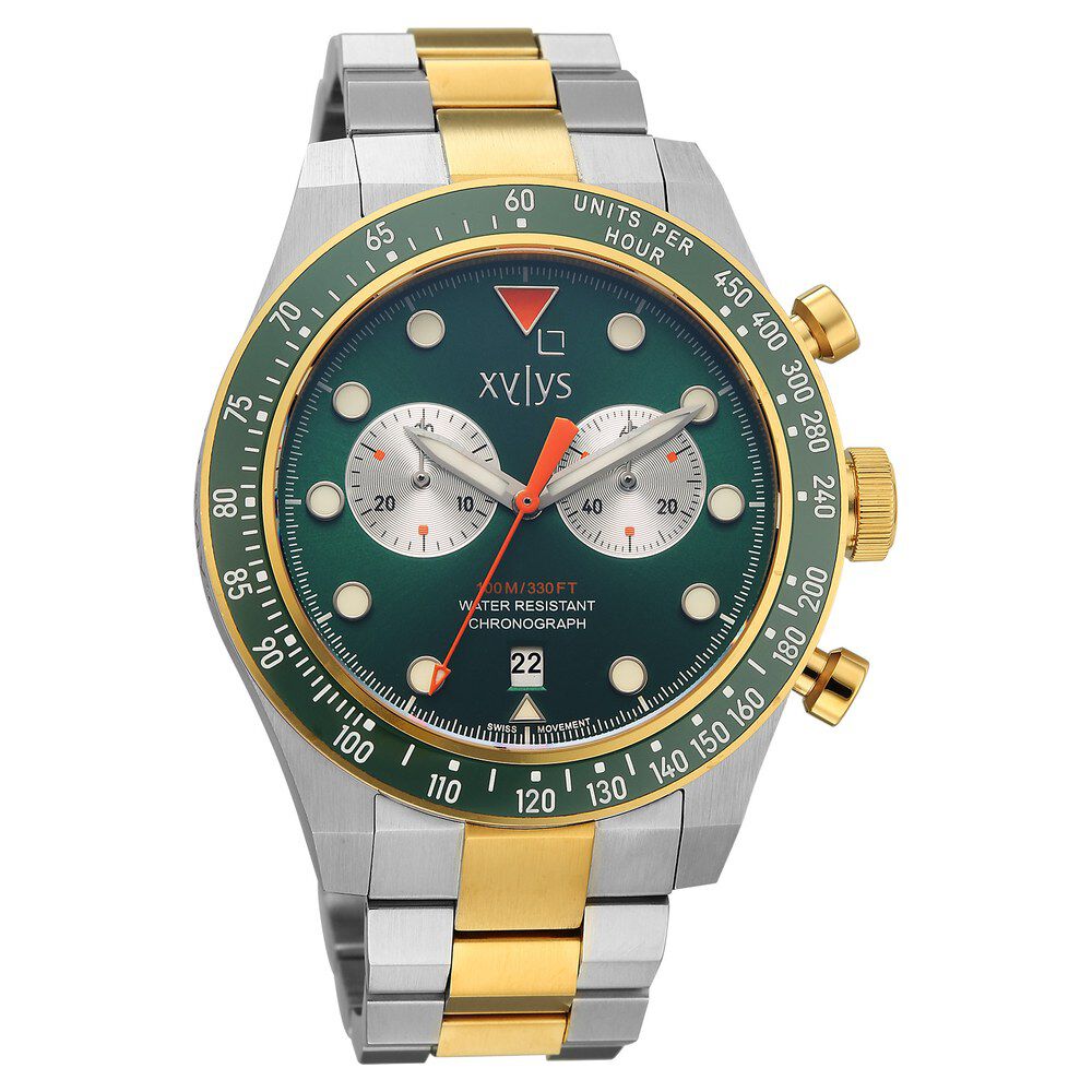 Buy Online Xylys Aurelius Quartz Chronograph Green Dial Two Tones