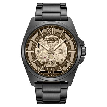 Kenneth Cole Automatic With Self Winding Automatic With Self Winding Black Dial Stainless Steel Strap Watch For Men