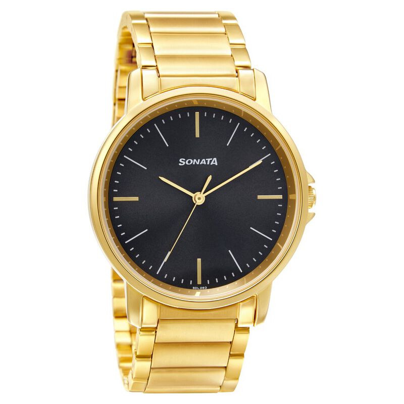 Sonata Quartz Analog Grey Dial Stainless Steel Strap Watch for Men - image number 0
