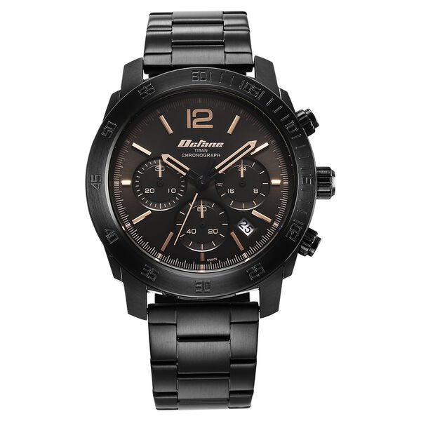 Titan Octane Classic Sporty Quartz Chronograph Black Dial Stainless Steel Strap watch for Men - image number 1