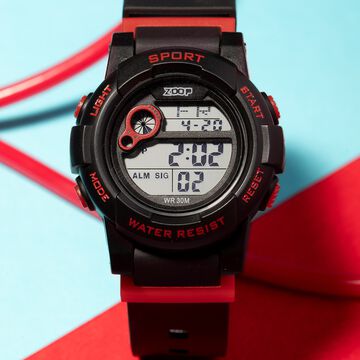 Zoop Digital Watch with Black Case, Digital Dial & Black Strap for Boys Kids, from House of Titan