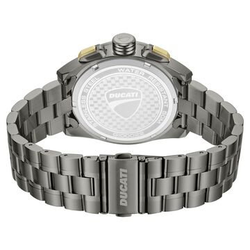 Ducati Quartz Chronograph Green Dial Grey Stainless Steel Strap Watch For Men