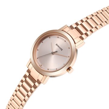 Sonata Ladies Essentials Pink Dial Stainless Steel Strap Watch for Women