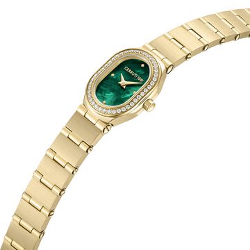 Cerruti 1881 Quartz Analog Green Dial Golden Colour Stainless Steel Strap Watch For Women