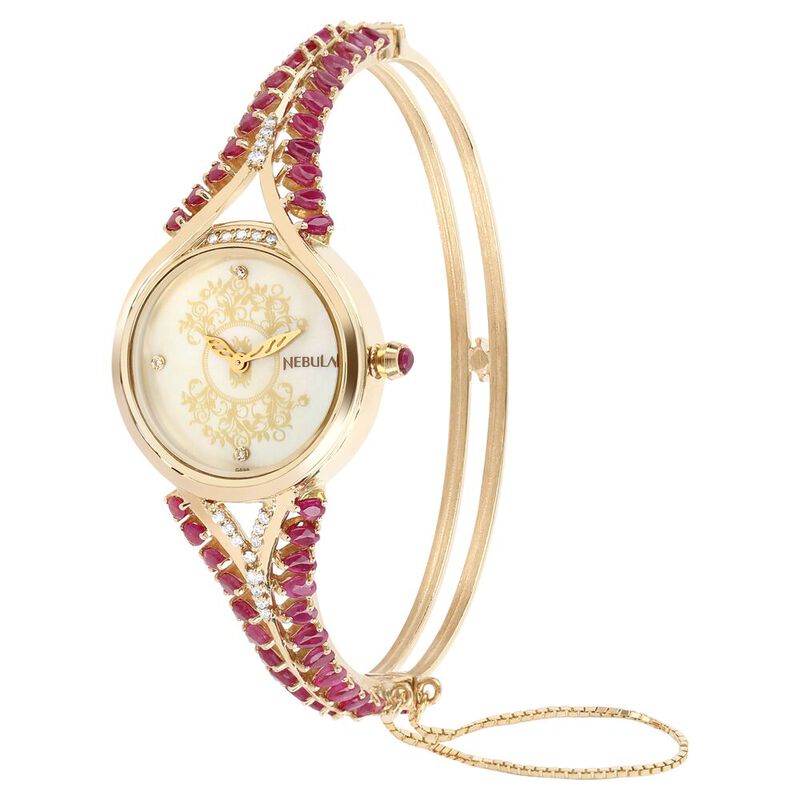 Titan Nebula Quartz Analog 18 Karat Solid Gold Watch for Women - image number 2