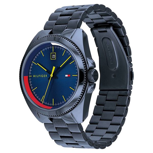 Tommy Hilfiger Quartz Analog Blue Dial Blue Stainless Steel Strap Watch For Men - image number 1