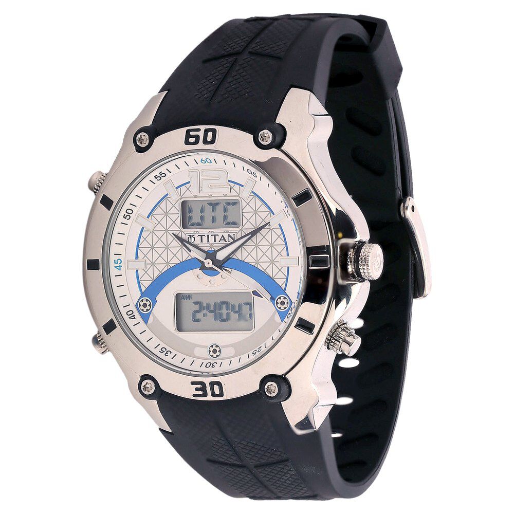 Buy Online Titan Quartz Analog Digital White Dial Watch for Men 9245sp01 Titan