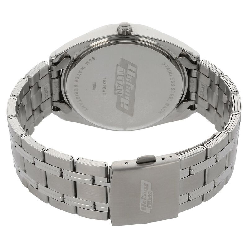 Titan Quartz Analog with Date Silver Dial Stainless Steel Strap Watch for Men - image number 3