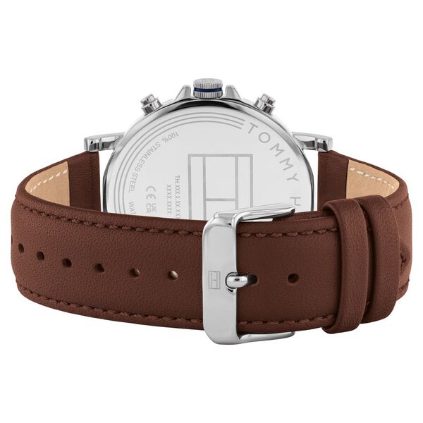 Tommy Hilfiger Quartz Multifunction Blue Leather Strap for Men - image number 2