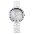 Titan Purple Ceramics Quartz Analog Mother of Pearl Dial Green Ceramic Strap Watch For Women
