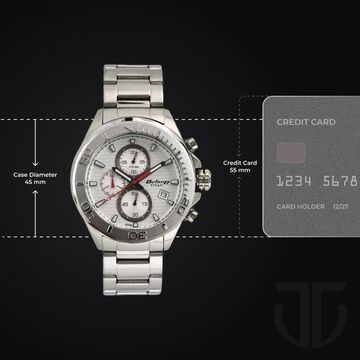 Titan Quartz Chronograph Silver Dial Stainless Steel Strap Watch for Men