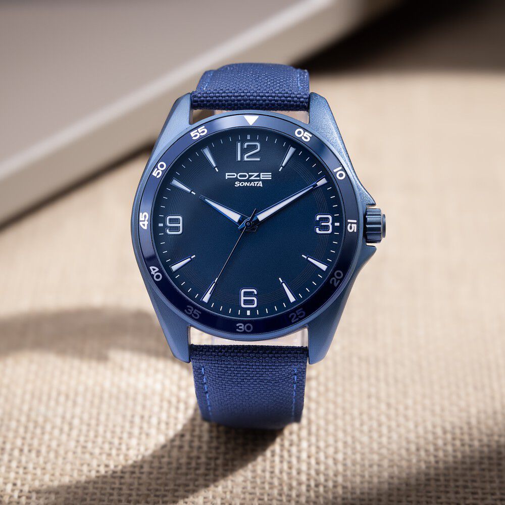 Sonata blue dial watch on sale