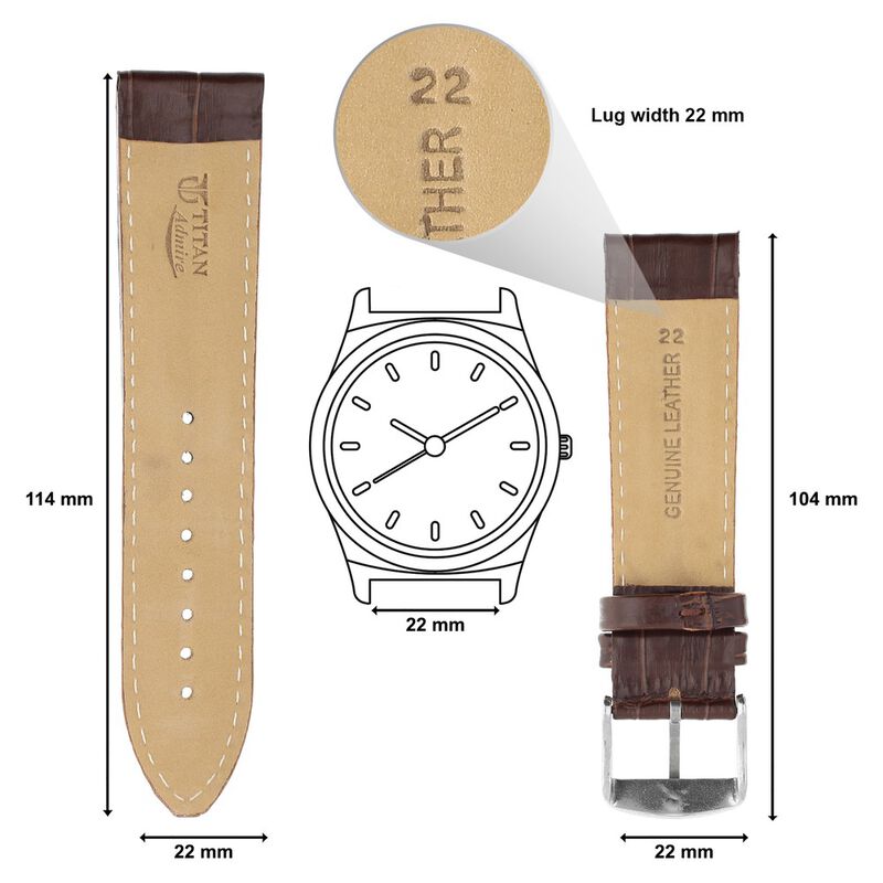 22 mm Brown Genuine Leather Straps for Men - image number 1