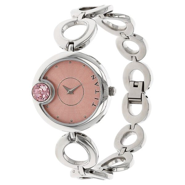 Titan Quartz Analog Pink Dial Metal Strap Watch for Women - image number 1